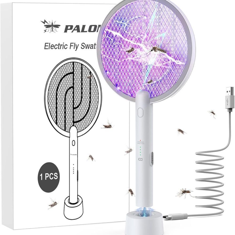 PALONE Electric Fly Swatter with Purple Light